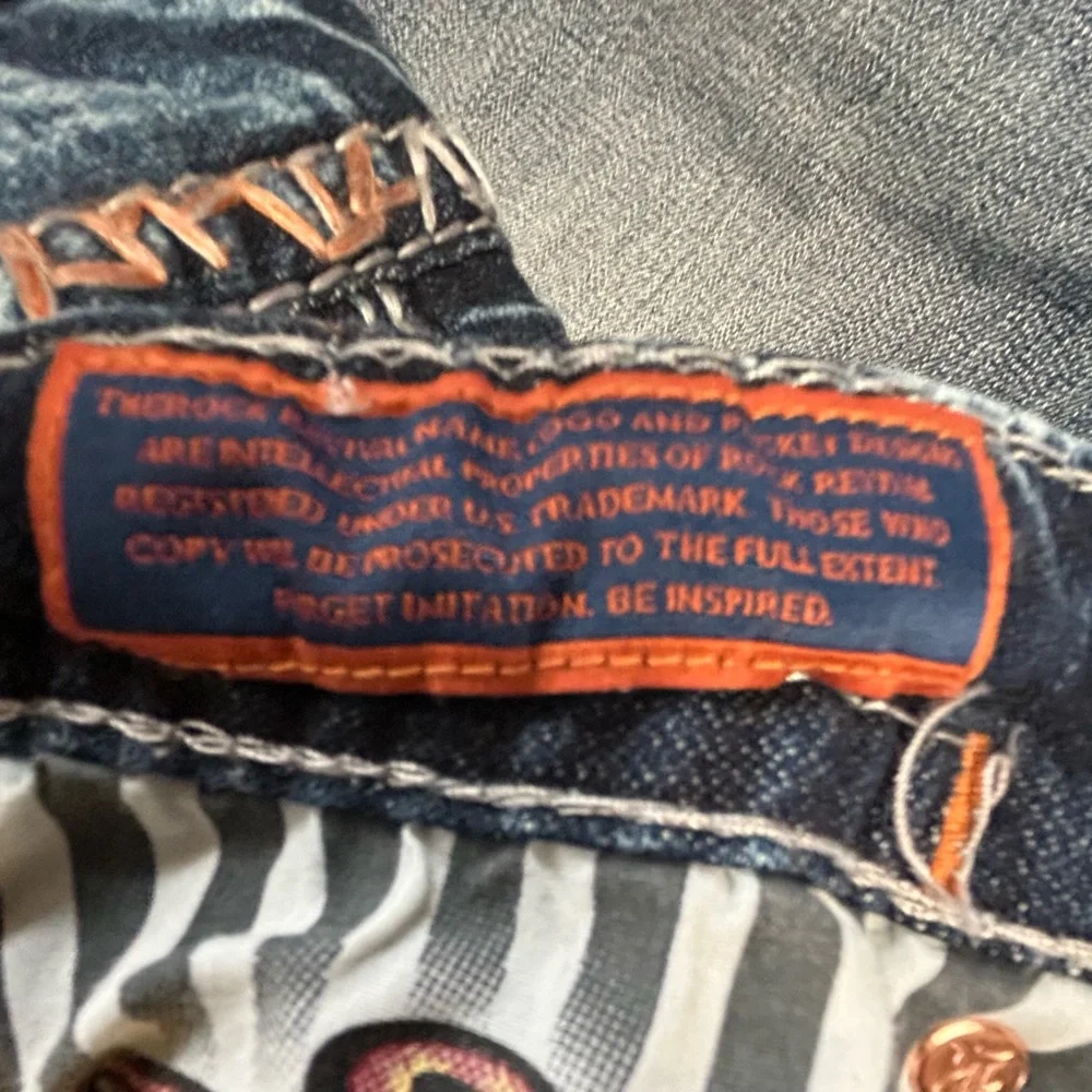 Rock Revival Men's Relaxed Blue Distressed Jeans - Picture 4 of 13